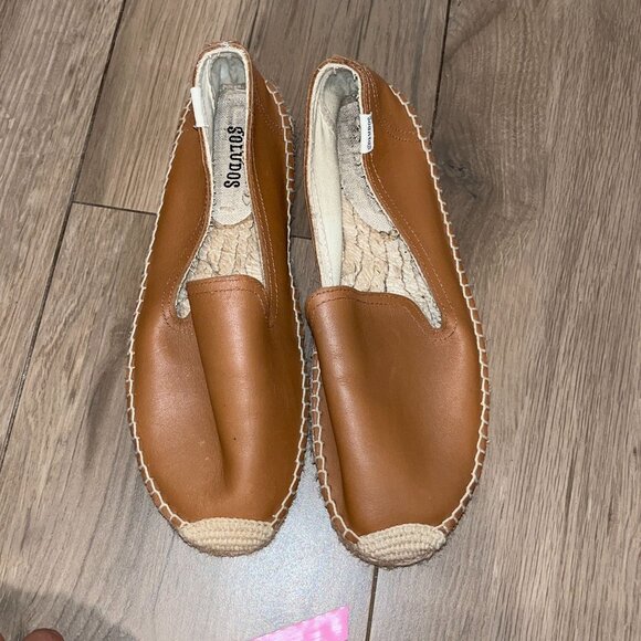 Soludos The Seville Smoking Slipper Platform Tan Congac Leather Size 8 - Picture 5 of 10